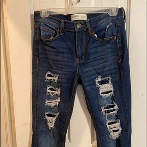 Mudd size 5 skinny jeans. holes are patched